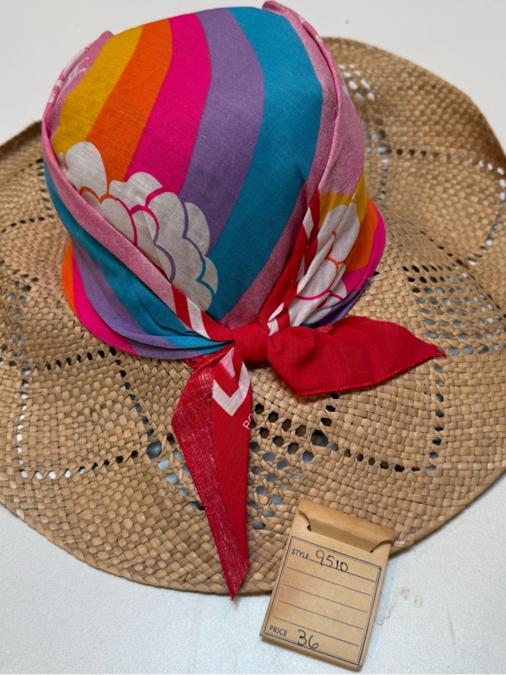 Colorful Striped Summer Scarf Hat - Multicolor